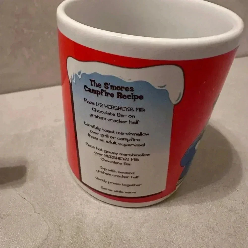 Pair Of Hersheys Smores Holiday Mug Cups Snowman Campfire Recipe SET OF TWO